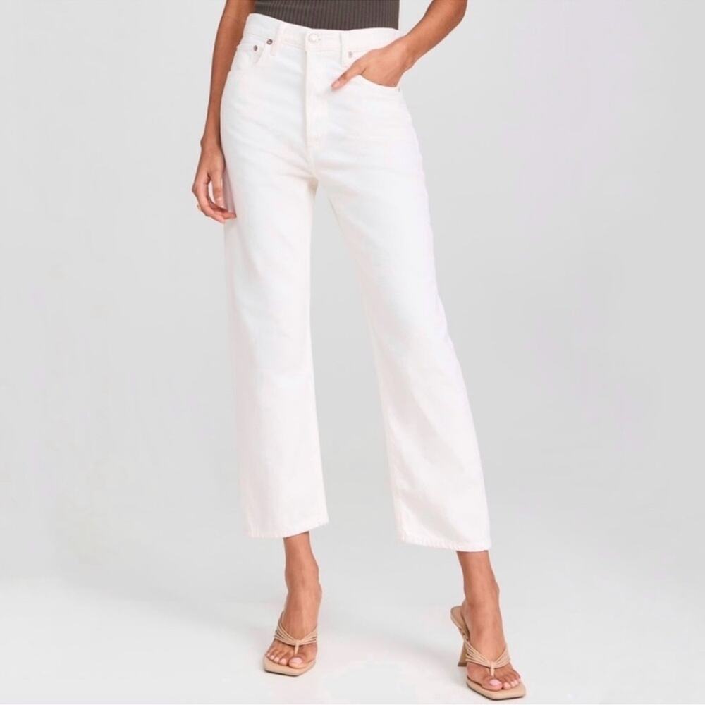 Agolde Women’s 90’s Crop White Straight Leg High Rise Denim Jeans Size 29